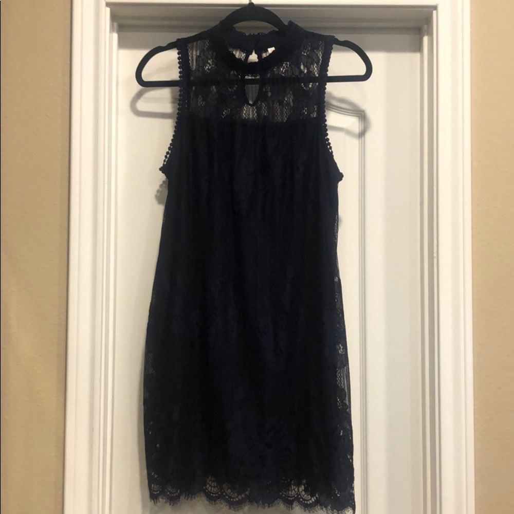 Lace Navy Blue Dress. Size Medium